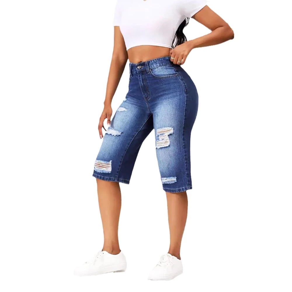 Fashion Blue High Waist Stretch Women Jeans