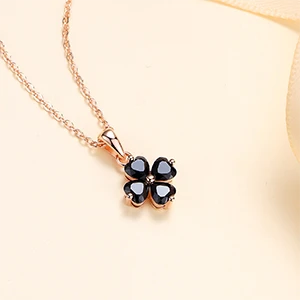 s925 Silver Rose Gold Clover Necklace for Women